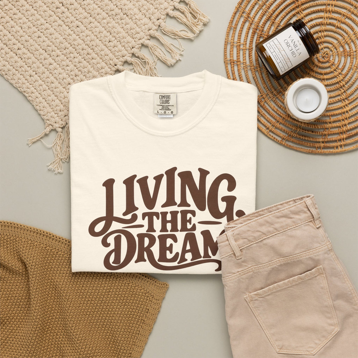 Living The Dream T-Shirt — Vintage Script Graphic Tee
