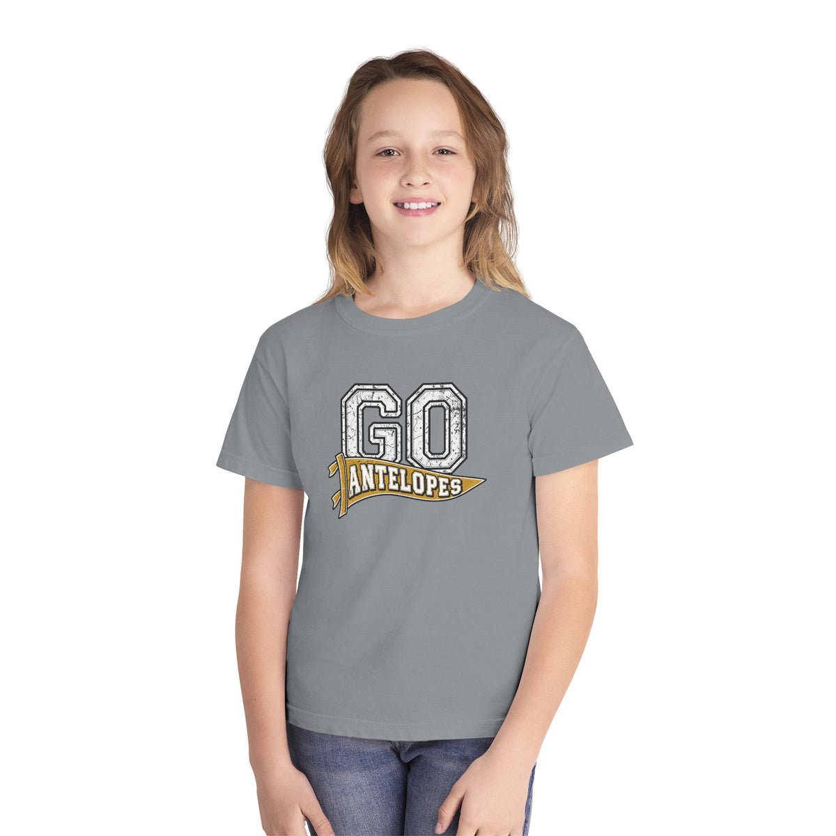 Go Antelopes Youth T-Shirt – Cheer Team Spirit Tee