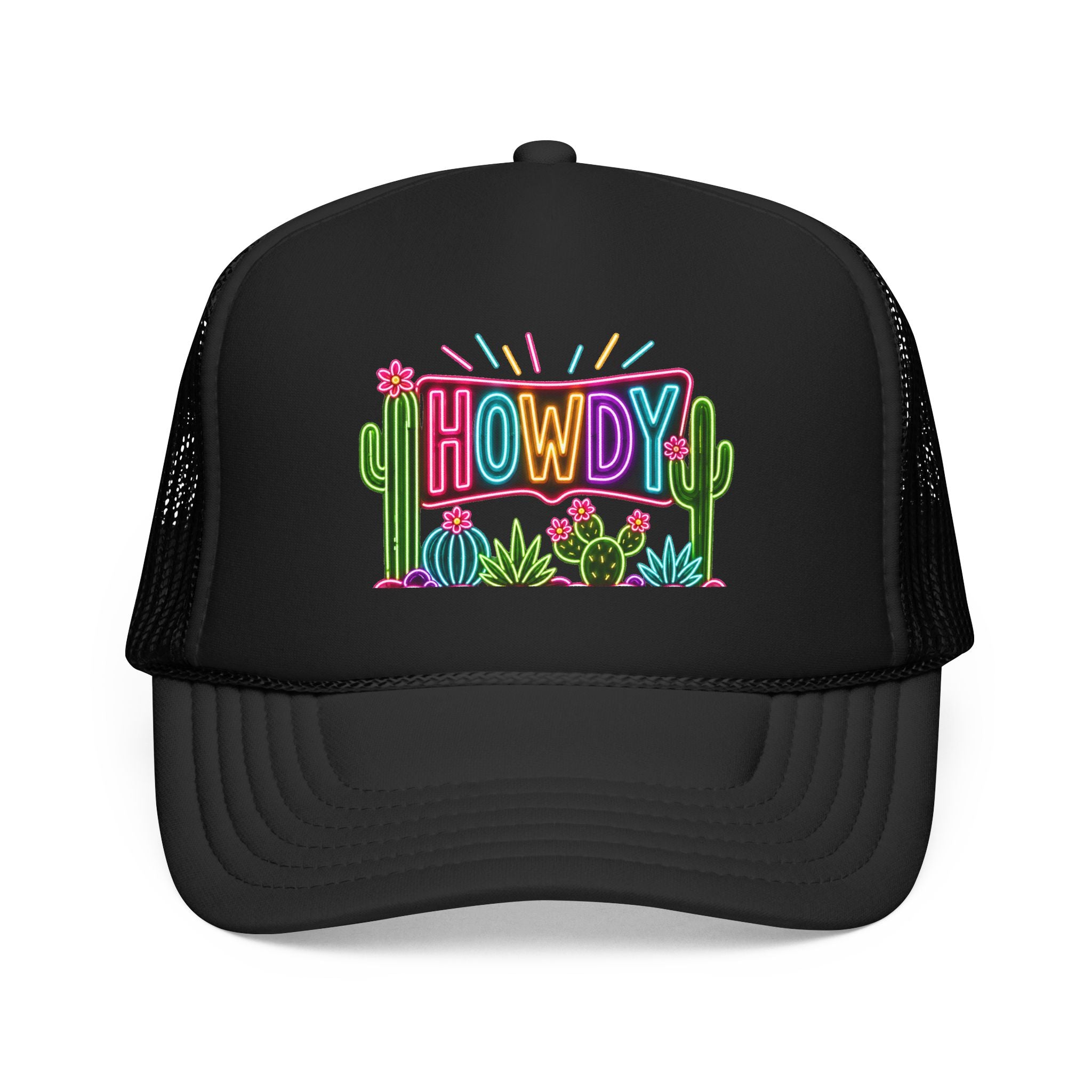 Howdy Neon Cactus Trucker Hat