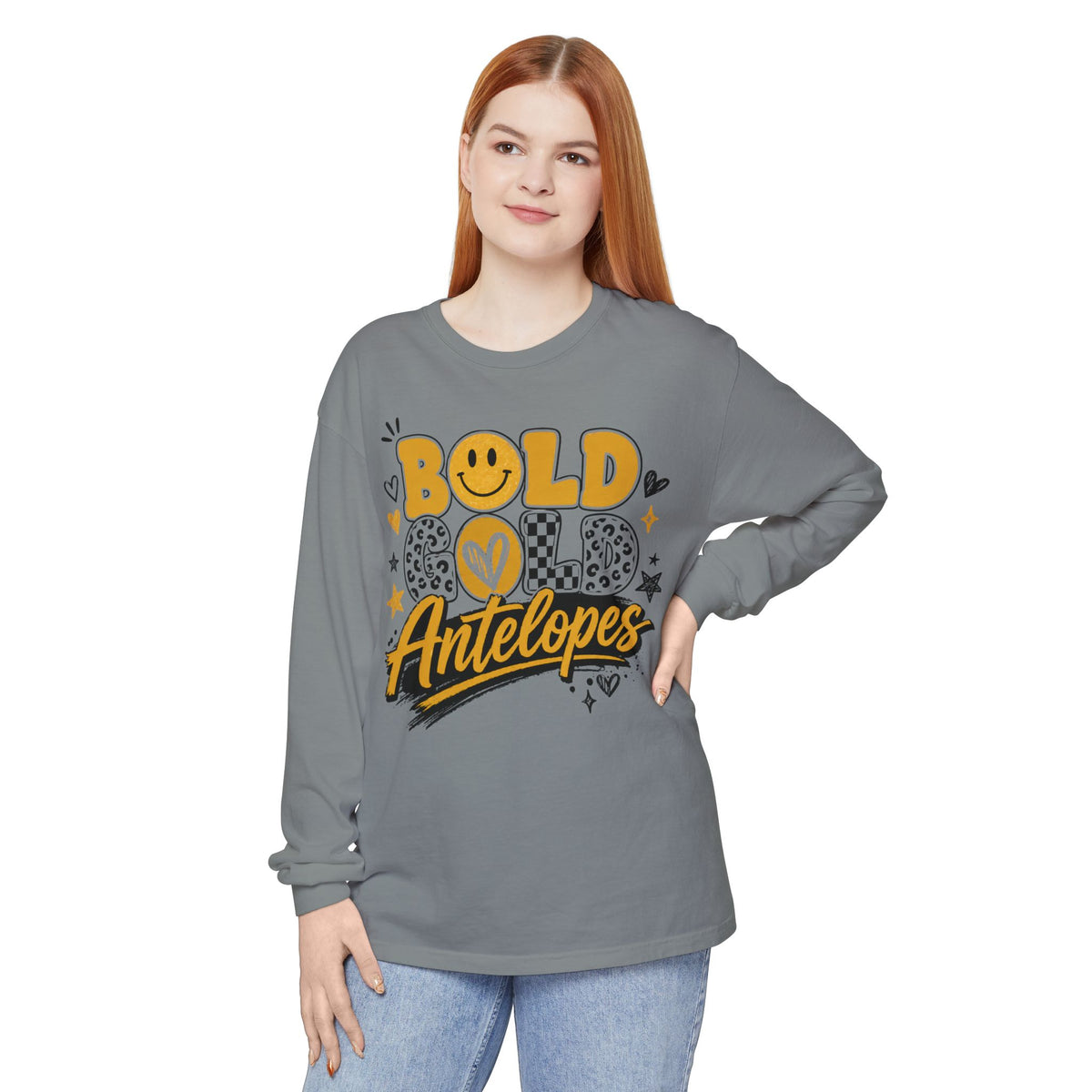 Bold Gold Antelopes Long Sleeve Tee