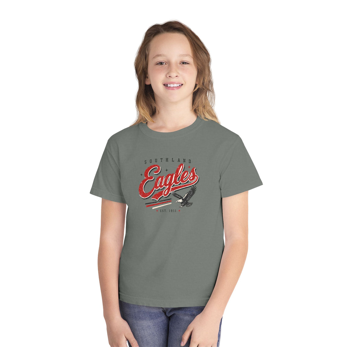 Southland Eagles Youth T-Shirt – Vintage Script & Flying Eagle Graphic