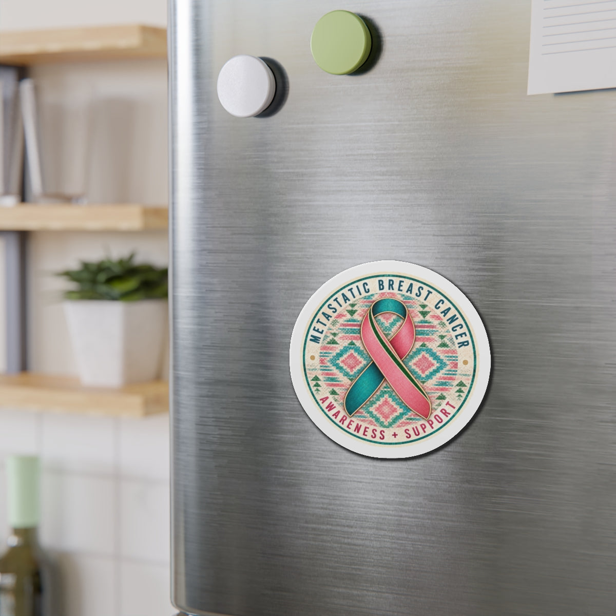 Metastatic Breast Cancer Awareness Ribbon Magnet — Support & Awareness Die-Cut Magnet