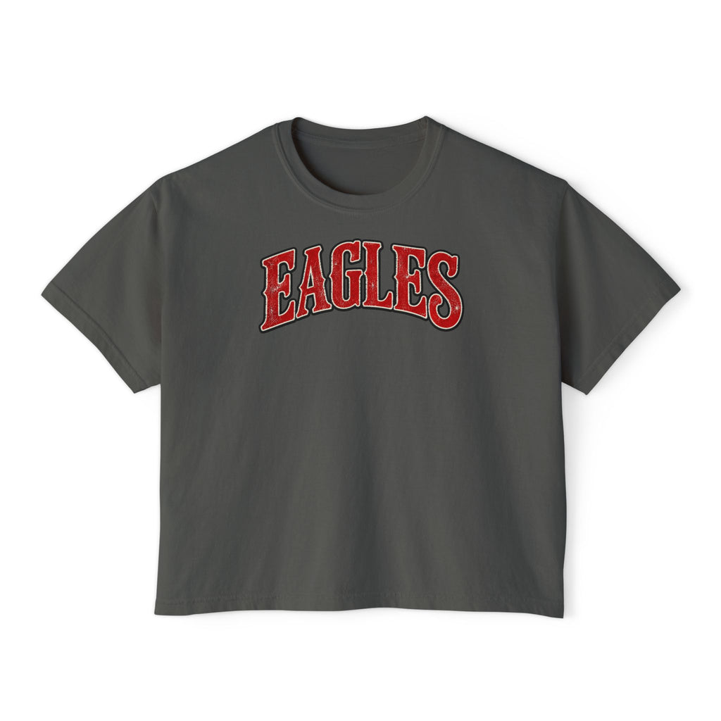 Eagles Graphic Boxy Tee — Women's Cropped Crewneck Shirt