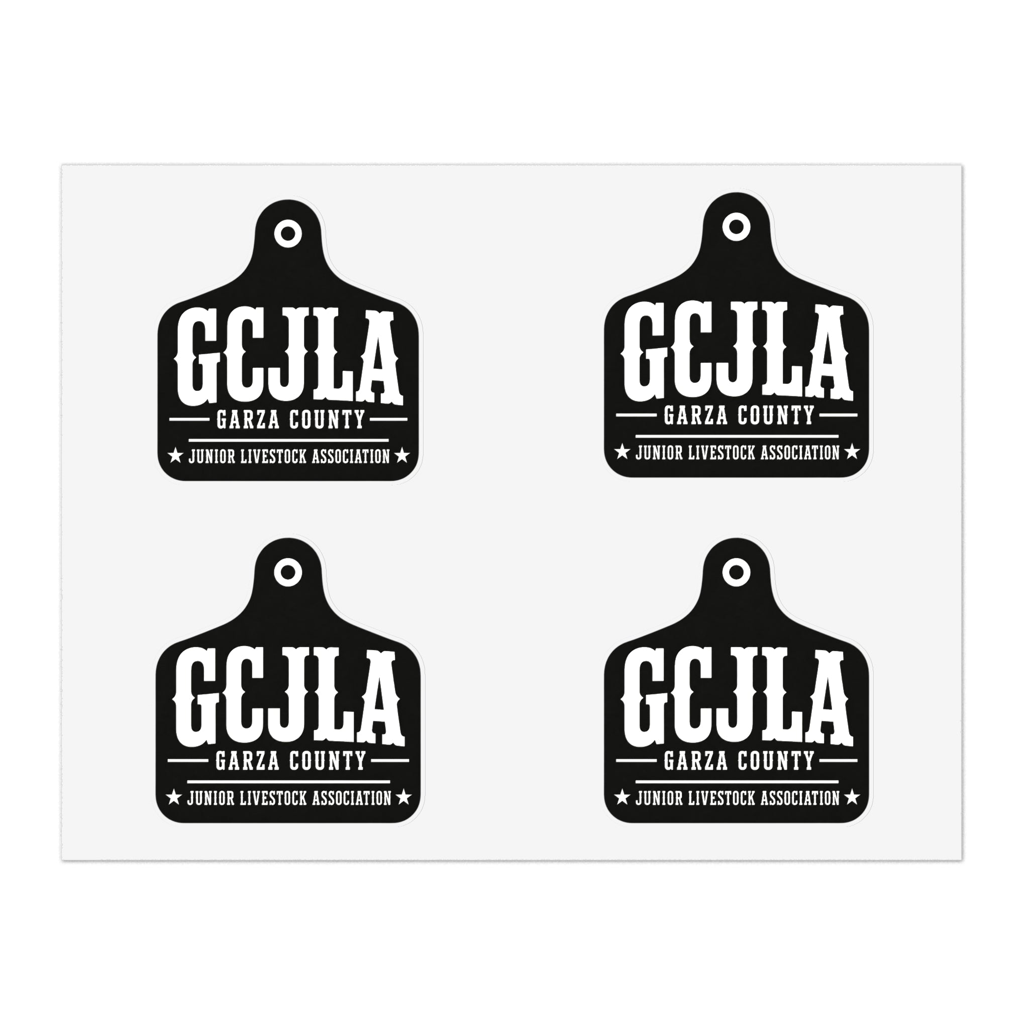Sticker Sheet — GCJLA Garza County Junior Livestock Association Tag Design