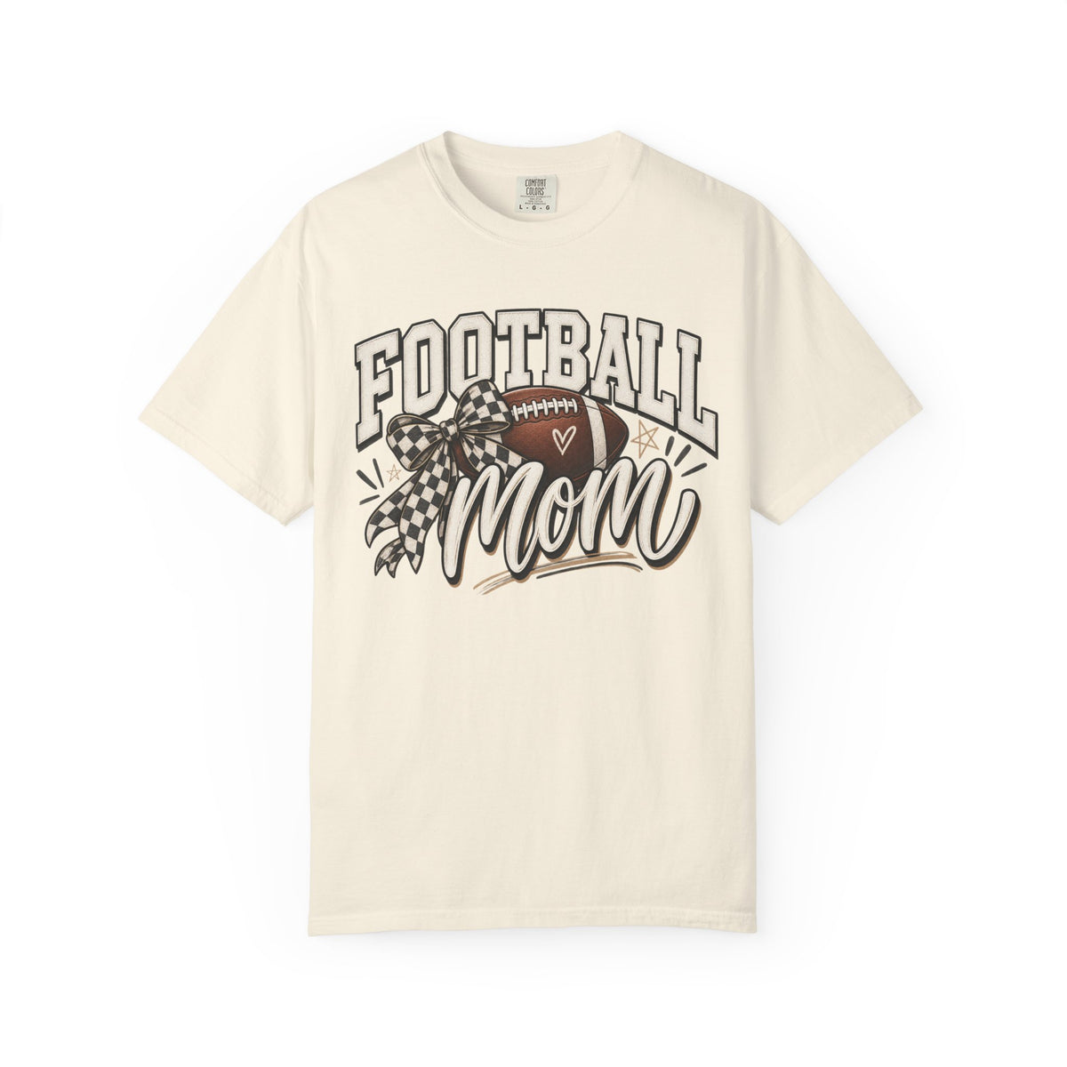 Football Mom T-Shirt — Vintage Garment-Dyed Sideline Tee