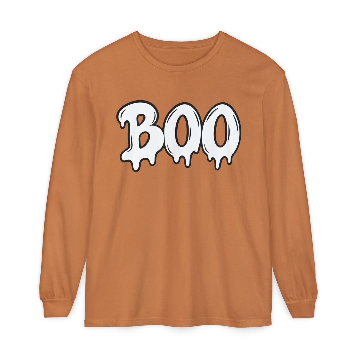 BOO Long Sleeve Tee — Halloween Graphic Shirt