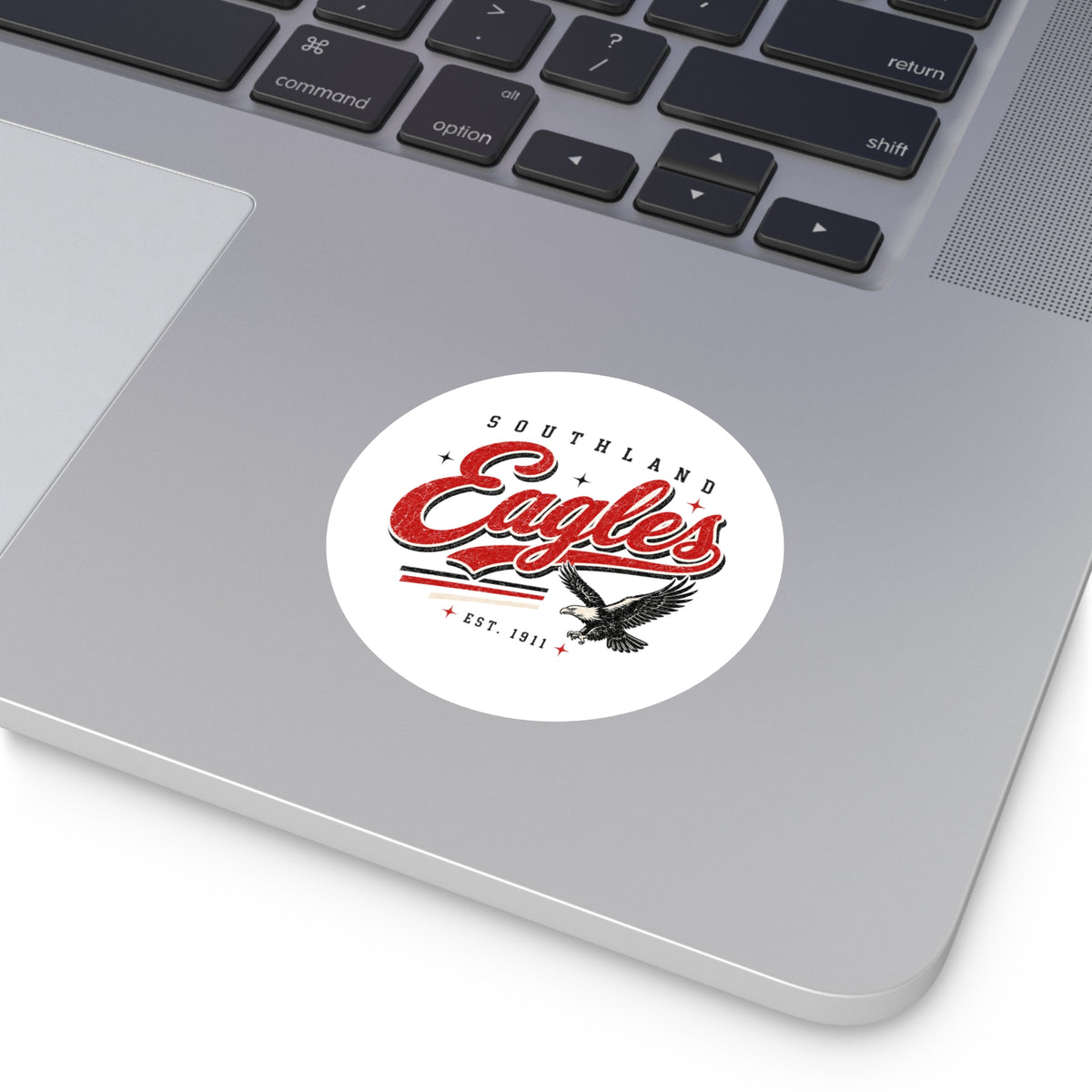 Southland Eagles Round Sticker — Retro School Mascot Vinyl Decal (Indoor/Outdoor)