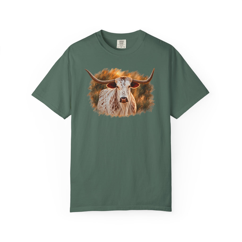 Longhorn Painting T-Shirt — Rustic Texas Cattle Graphic Tee