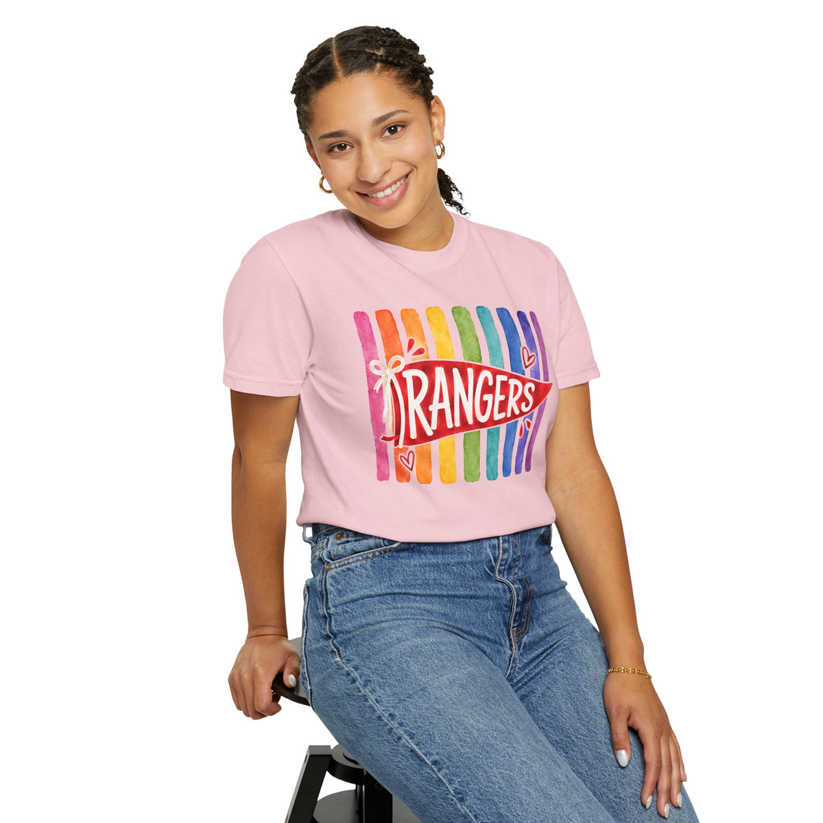 Rangers Rainbow Pennant T-Shirt — Pride School Spirit Tee