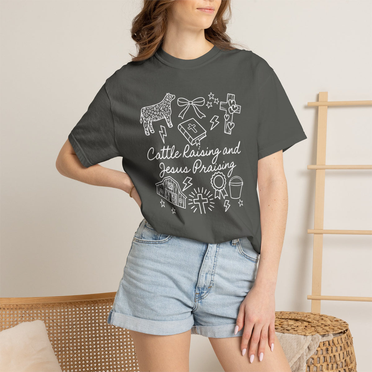 Cattle Raising and Jesus Praising T-Shirt