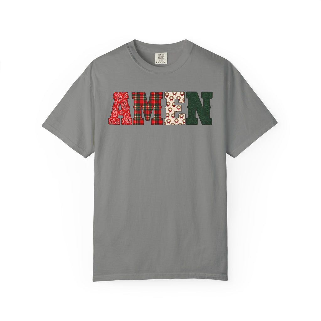 AMEN Western Christmas Patchwork T-Shirt