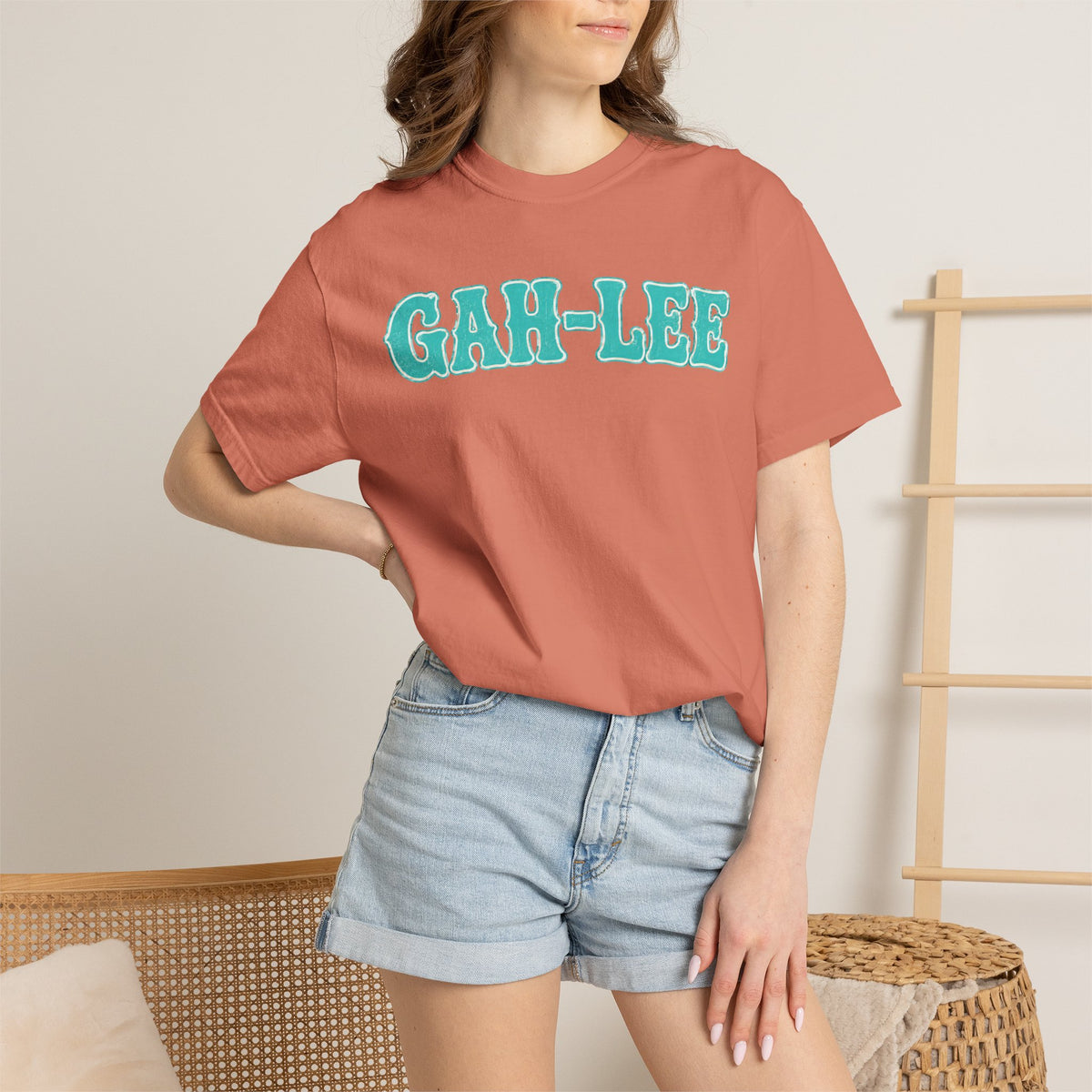 GAH-LEE Graphic T-Shirt — Funny Text Tee, Retro Collegiate Style
