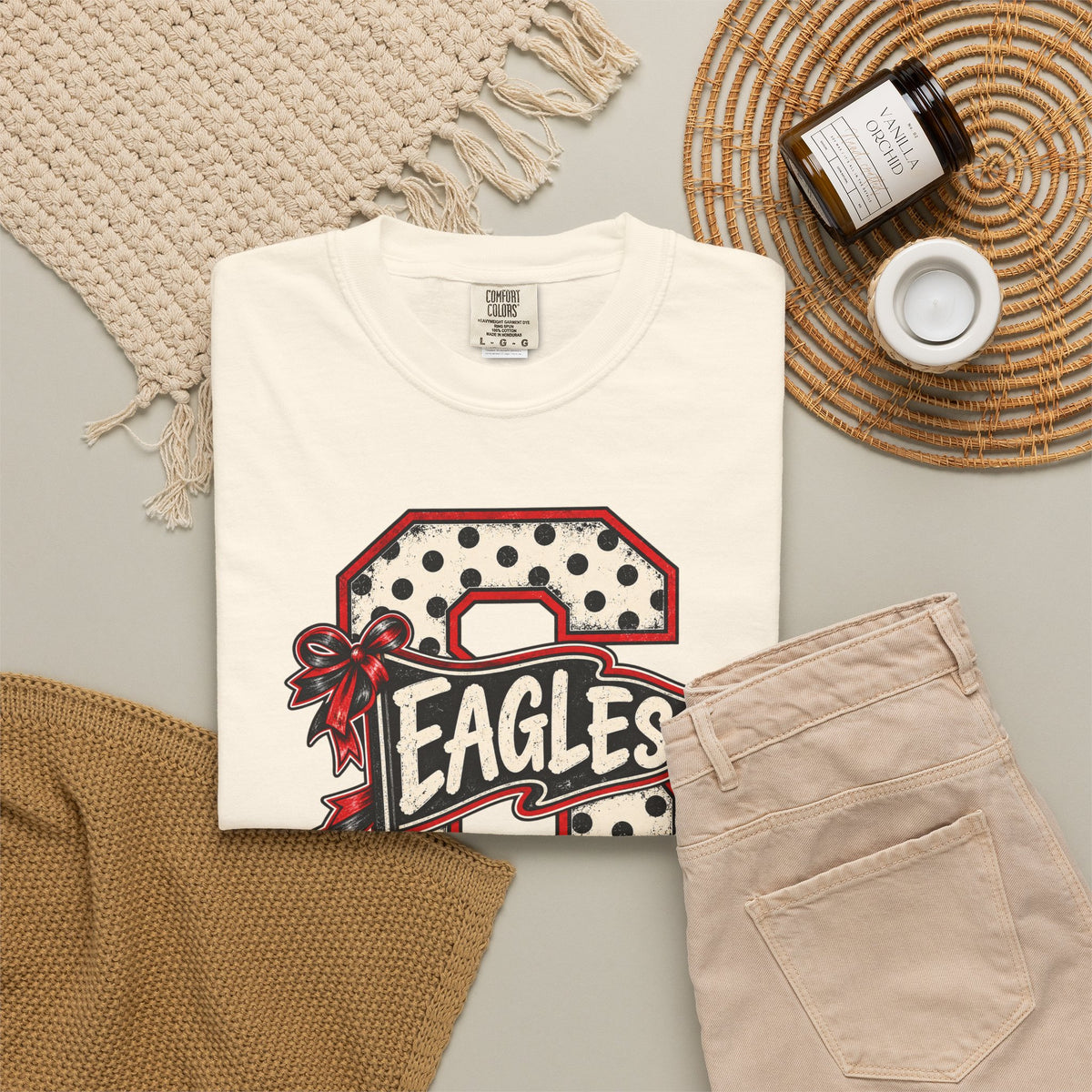 Vintage Polka Dot 'Eagles' Letterman T-Shirt