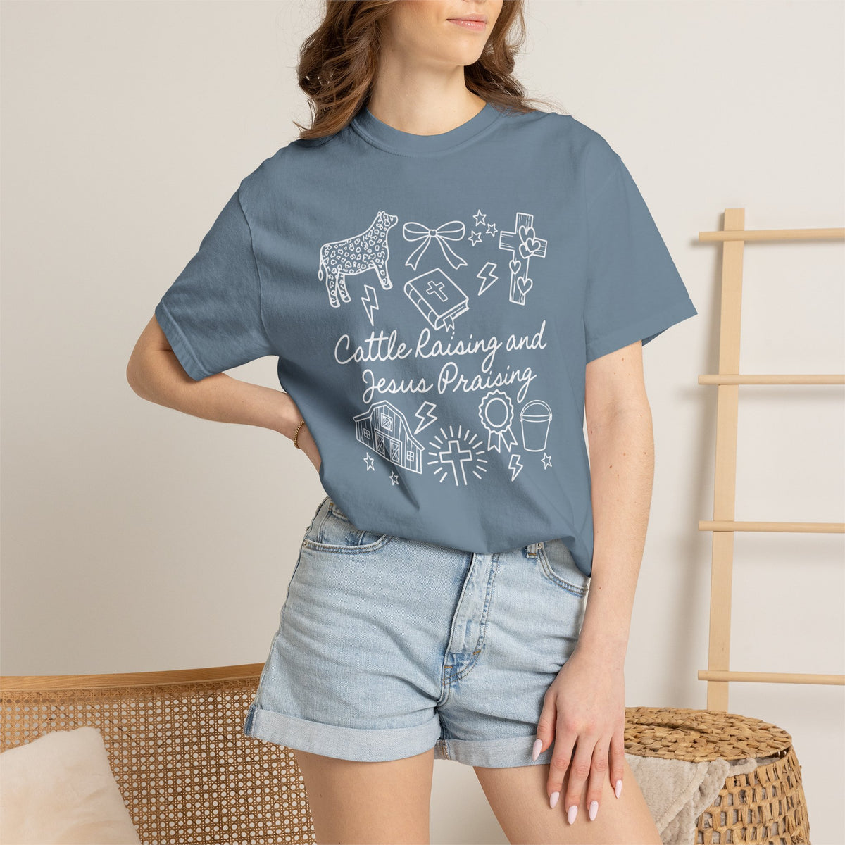 Cattle Raising and Jesus Praising T-Shirt