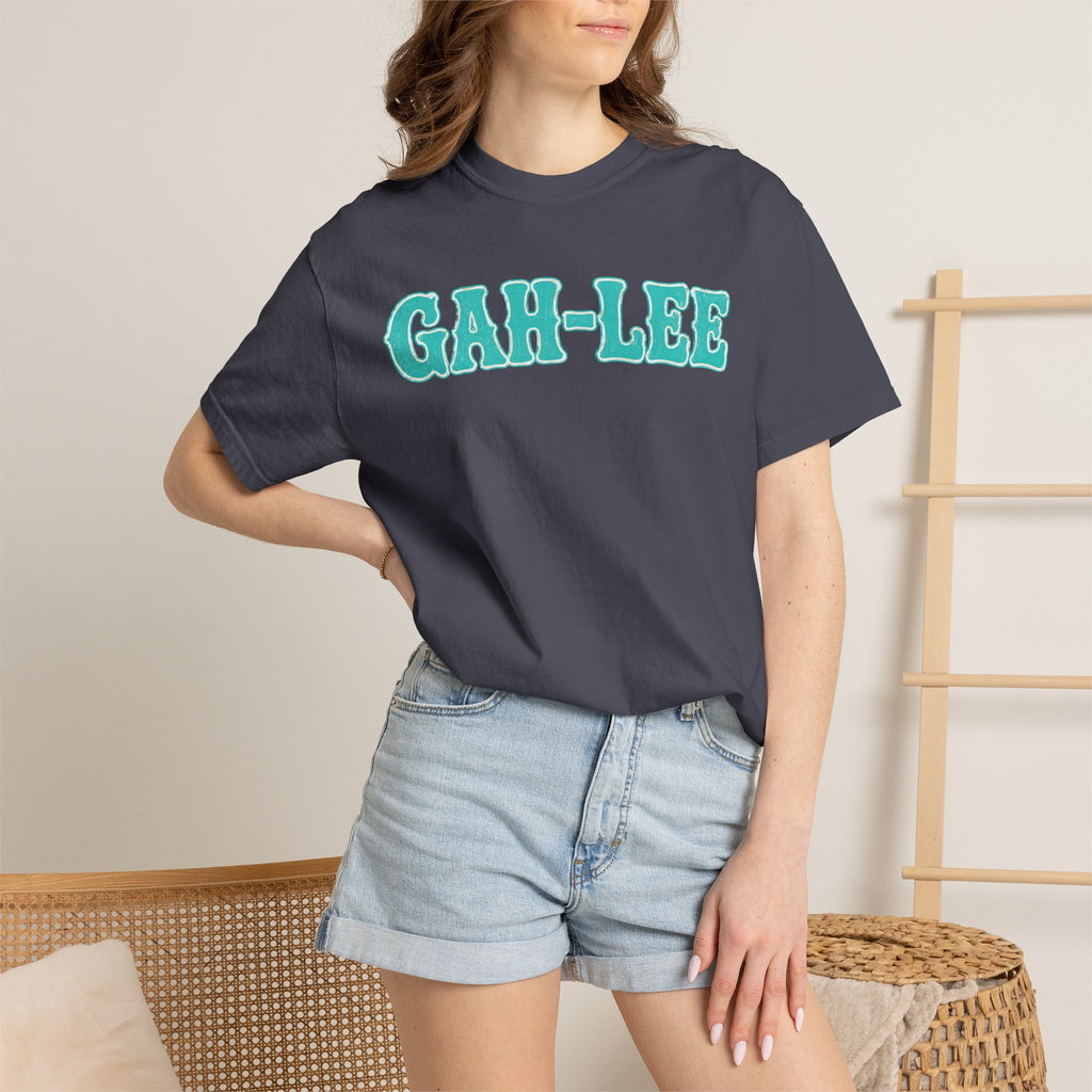 GAH-LEE Graphic T-Shirt — Funny Text Tee, Retro Collegiate Style