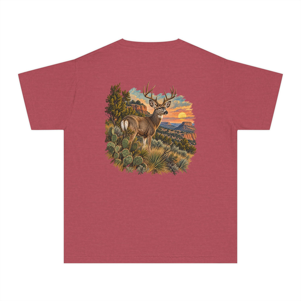 Youth Tee — Caprock Critters Mule Deer at Sunset