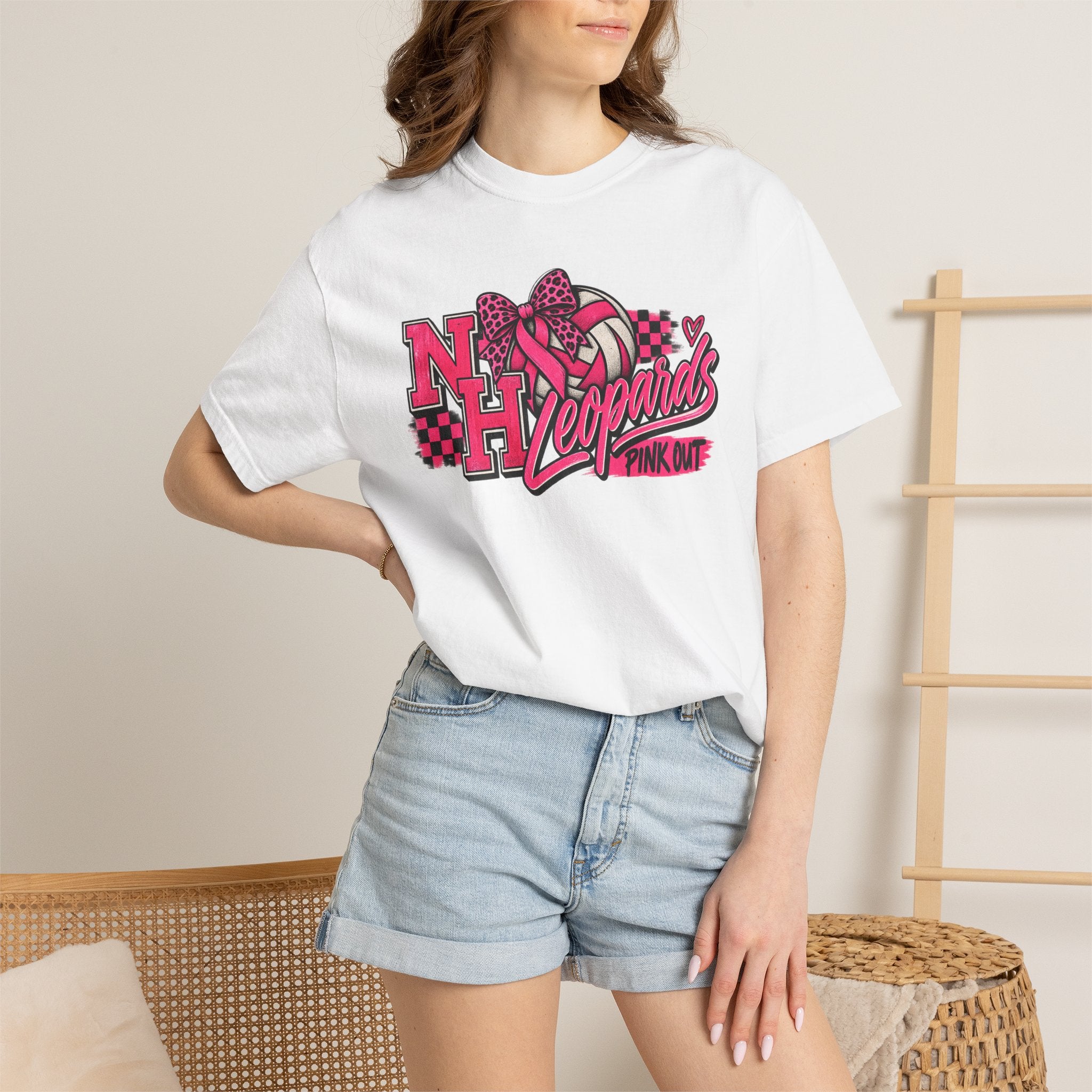 NH Leopards Pink Out Volleyball T-Shirt