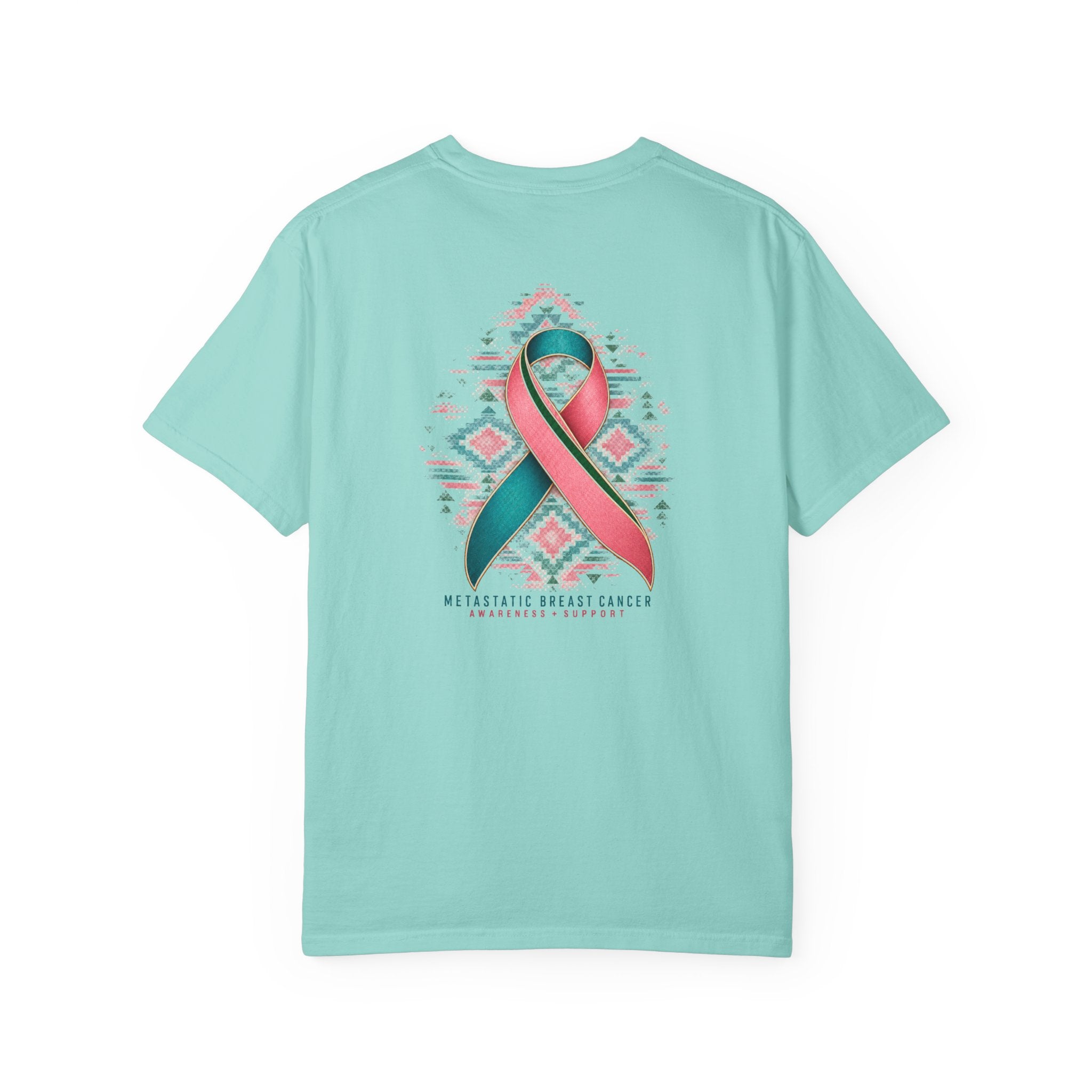 Metastatic Cancer Awareness Ribbon T‑Shirt — Garment‑Dyed Support Tee