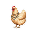 Turquoise Hen Kiss-Cut Sticker — Decorative Chicken Sticker for Laptops, Water Bottles & Journals