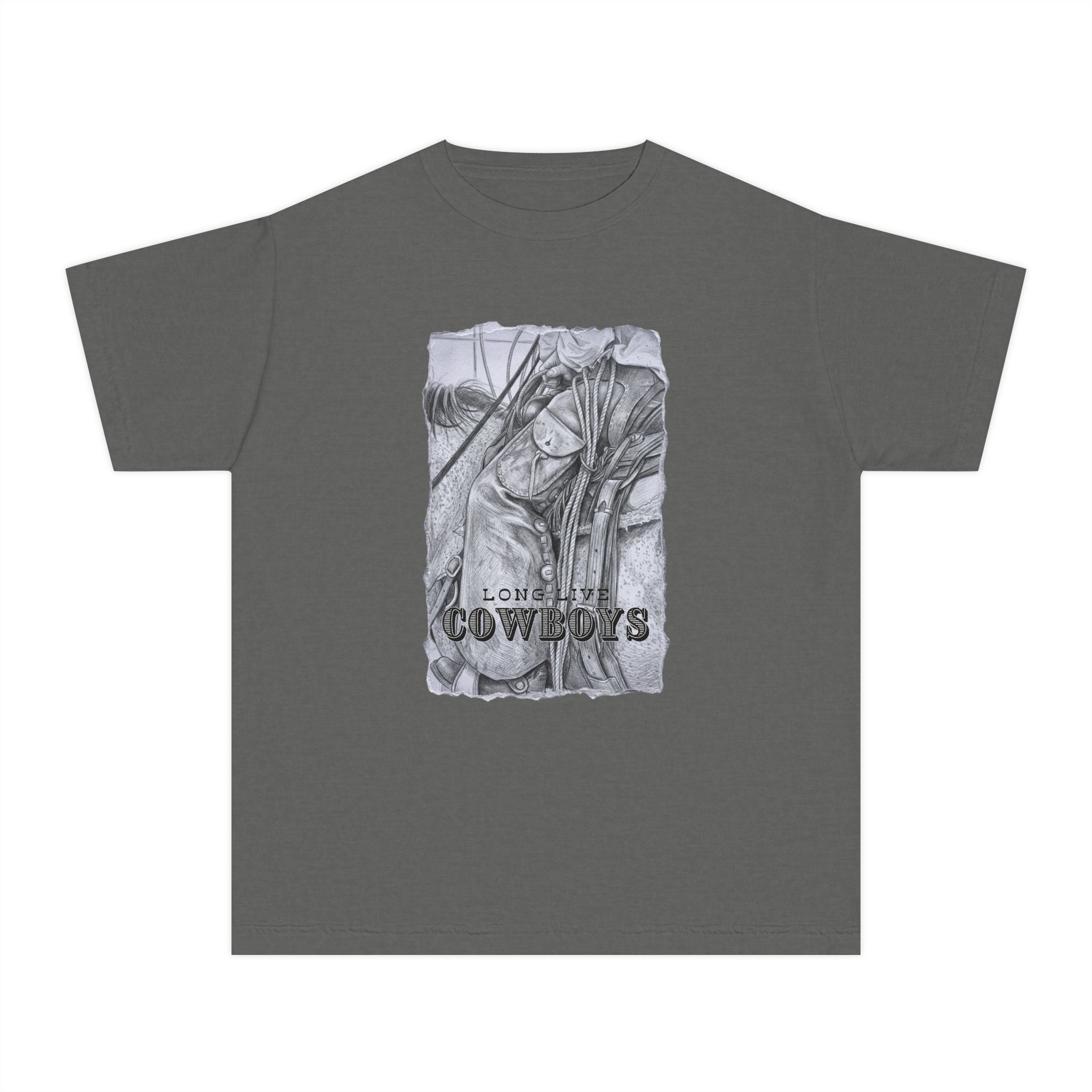 Youth Long live Cowboys Graphic Tee — Rustic Western Rodeo T‑Shirt