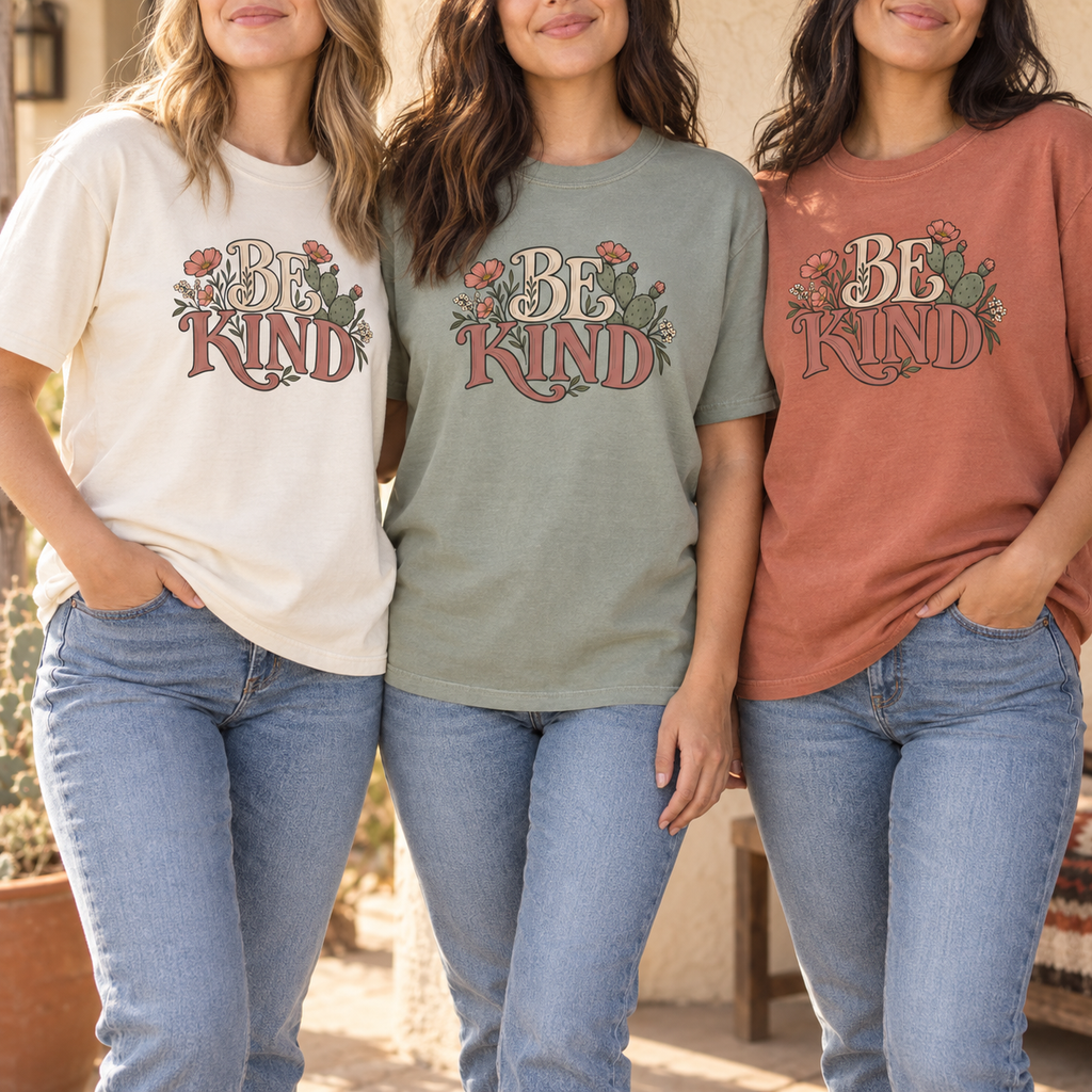 Be Kind Floral T-Shirt — Vintage Floral Graphic Tee
