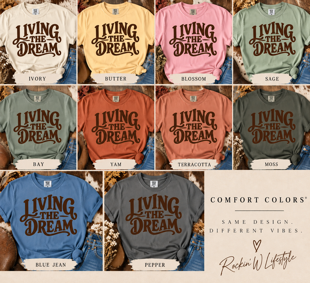 Living The Dream T-Shirt — Vintage Script Graphic Tee