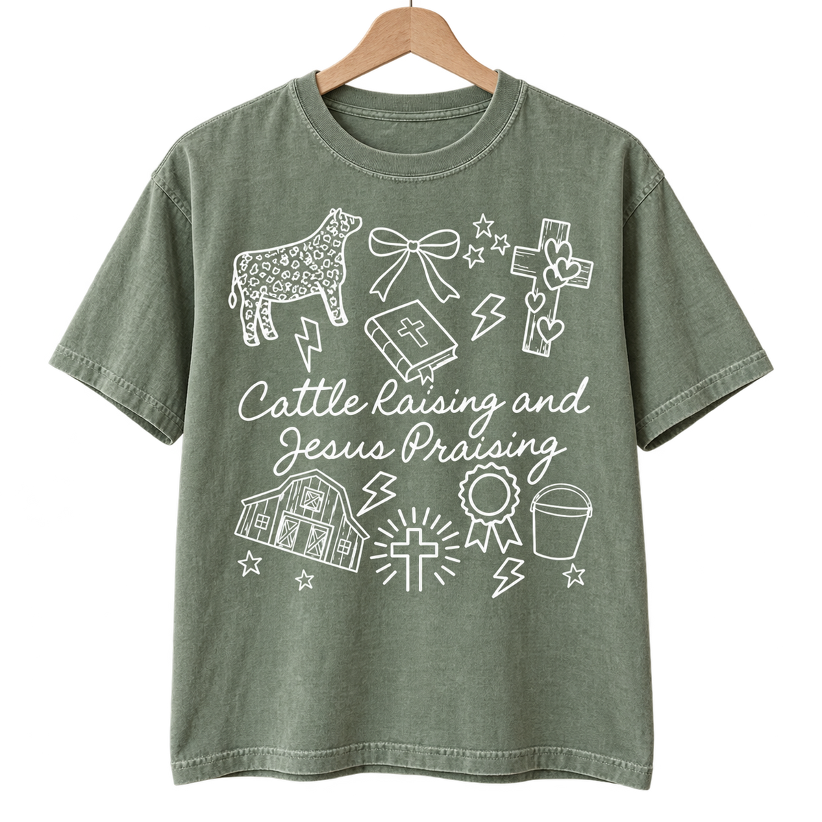 Cattle Raising and Jesus Praising T-Shirt