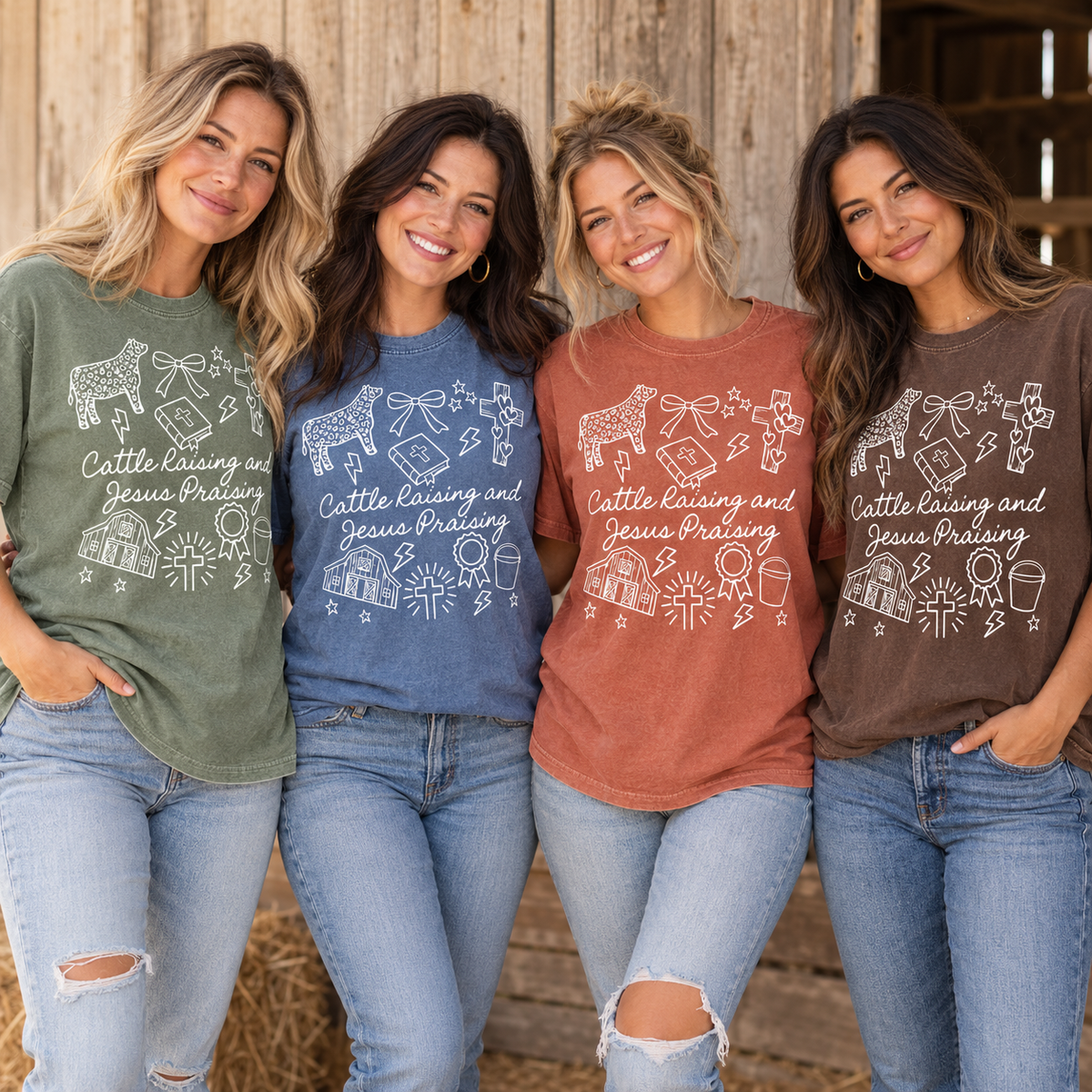 Cattle Raising and Jesus Praising T-Shirt