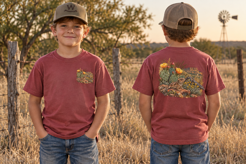 Youth Tee — Caprock Critters Horny Toad & Cacti
