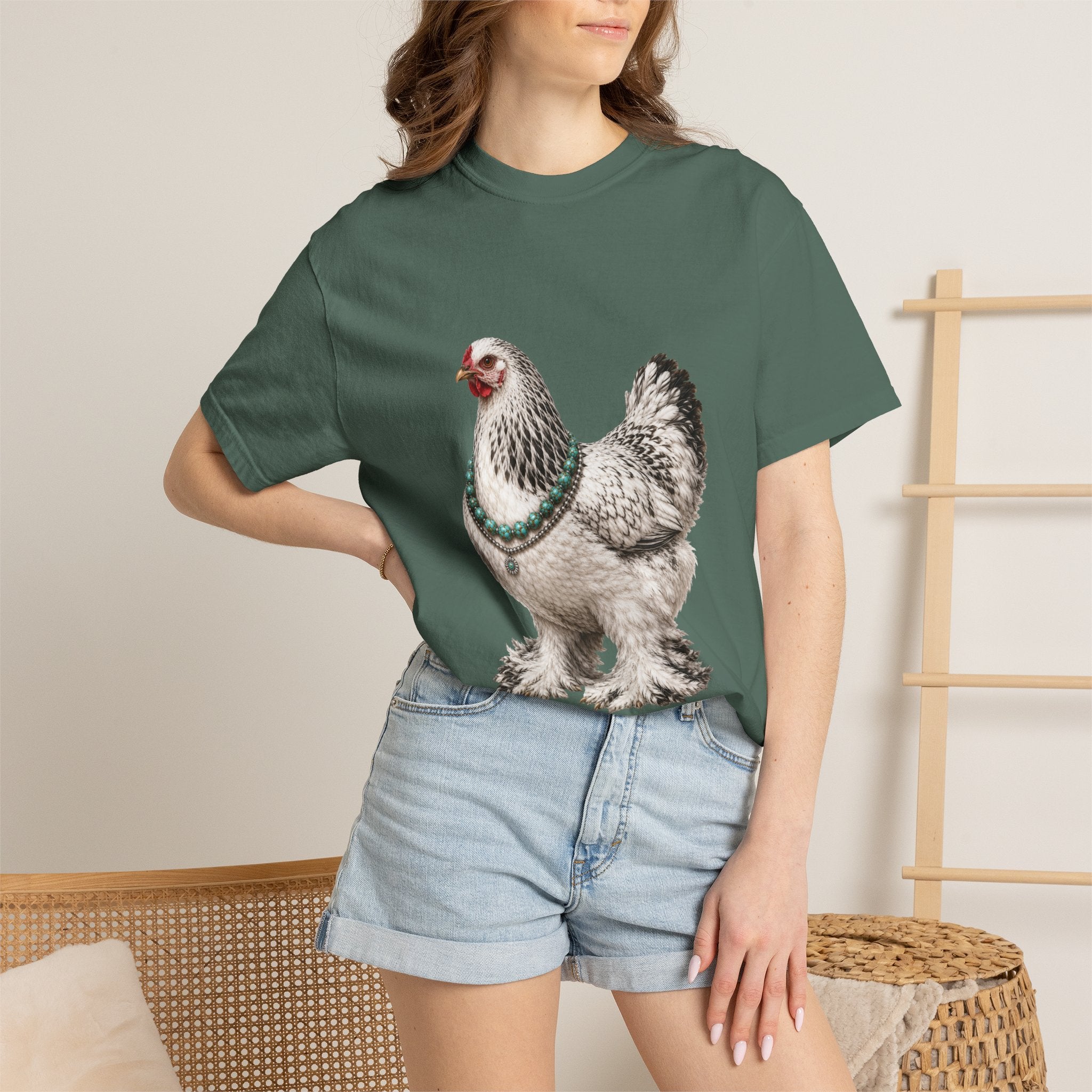 Feather Foot Turquoise Chicken Queen T-Shirt