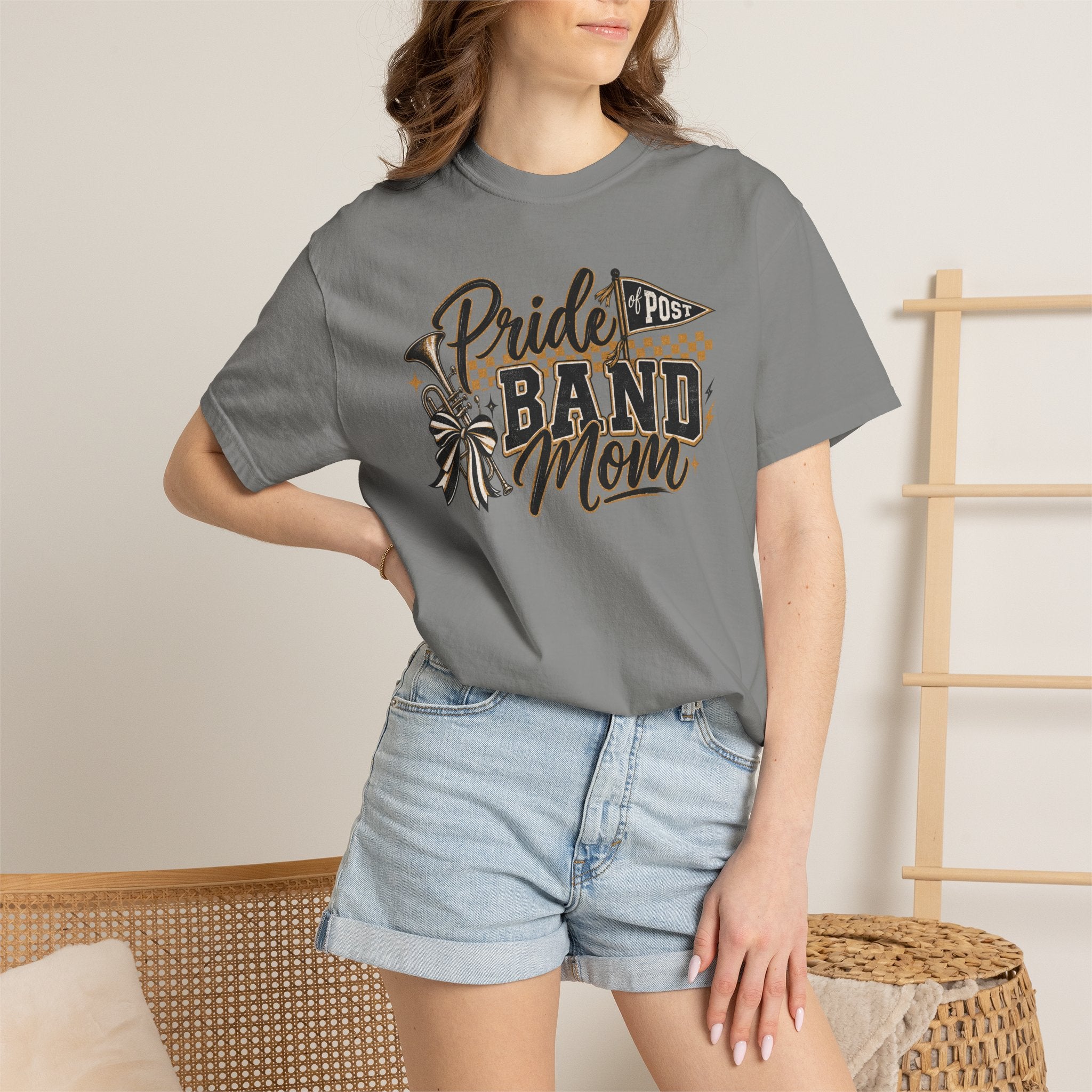 Band Mom T-Shirt — "Pride Post" Graphic Tee for Marching Band Parents