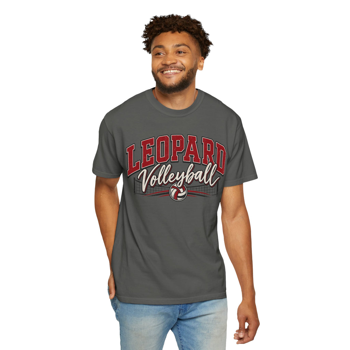 Leopard Volleyball Vintage Garment-Dyed T-Shirt