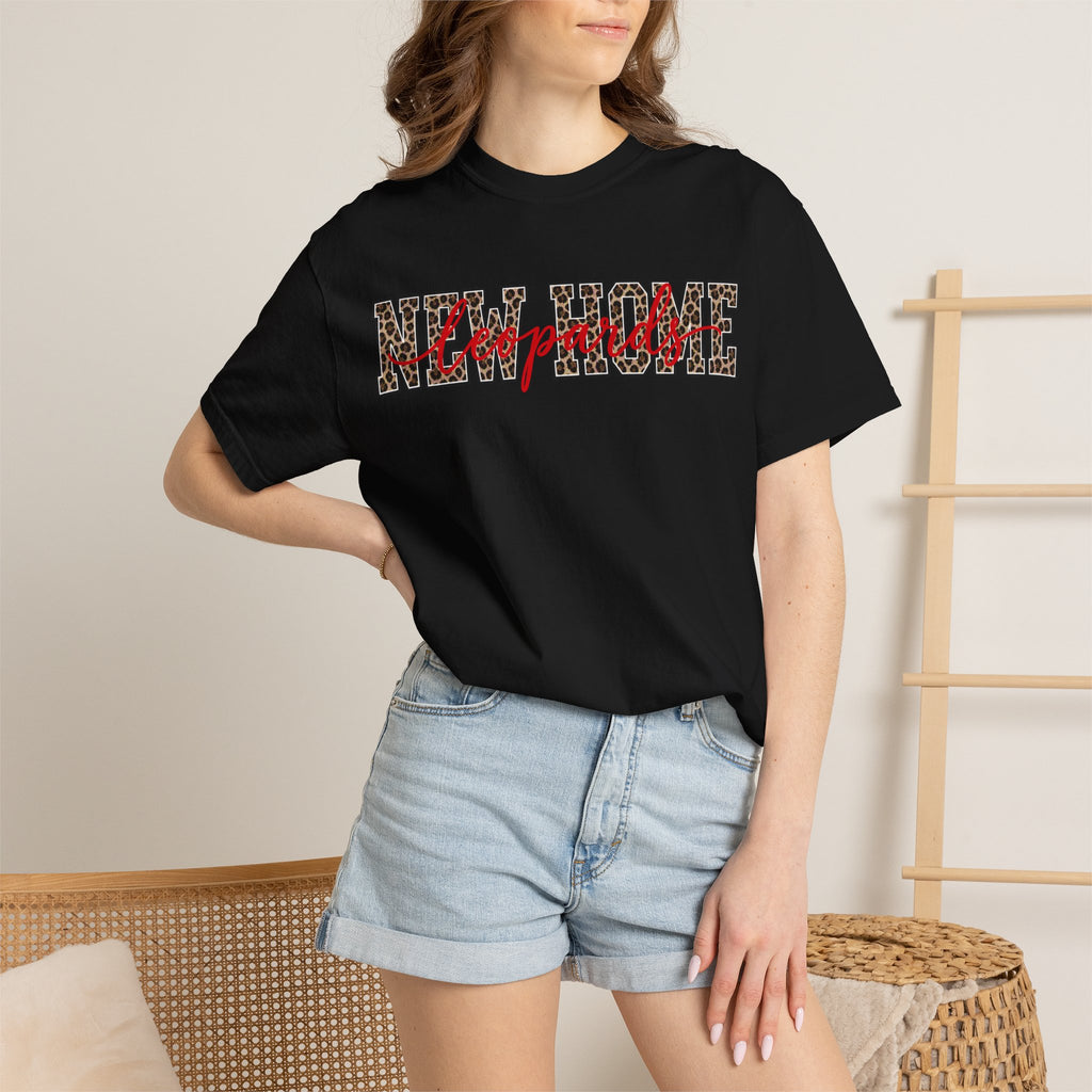 New Home Leopard Script T-Shirt