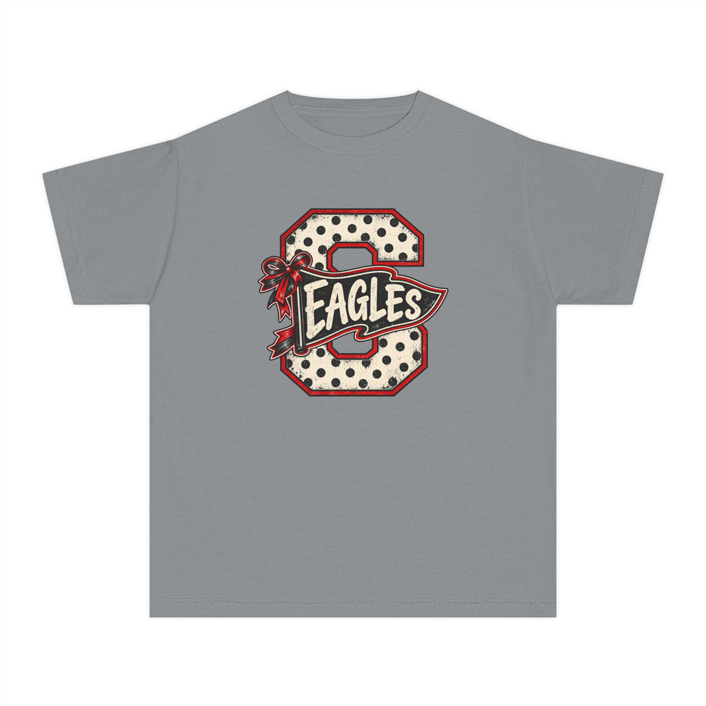 Youth T-Shirt - 'Eagles' Vintage Letter S Graphic School Spirit Tee