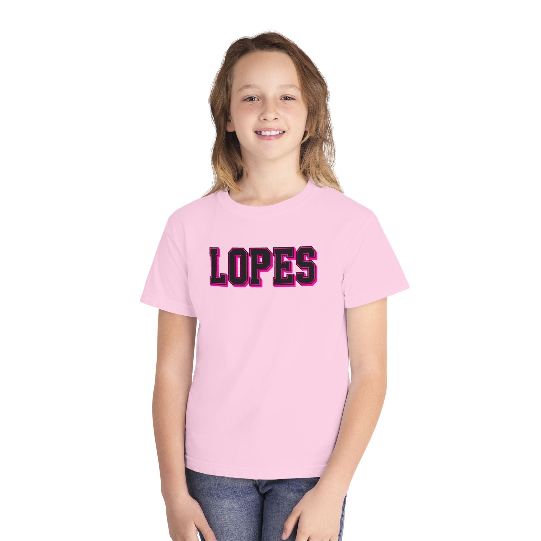 Youth Tee — 'LOPES' Varsity Letter Graphic Shirt
