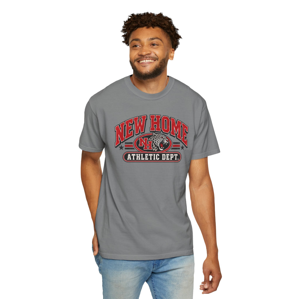 New Home Athletic Dept. T-Shirt — Vintage College Graphic Tee