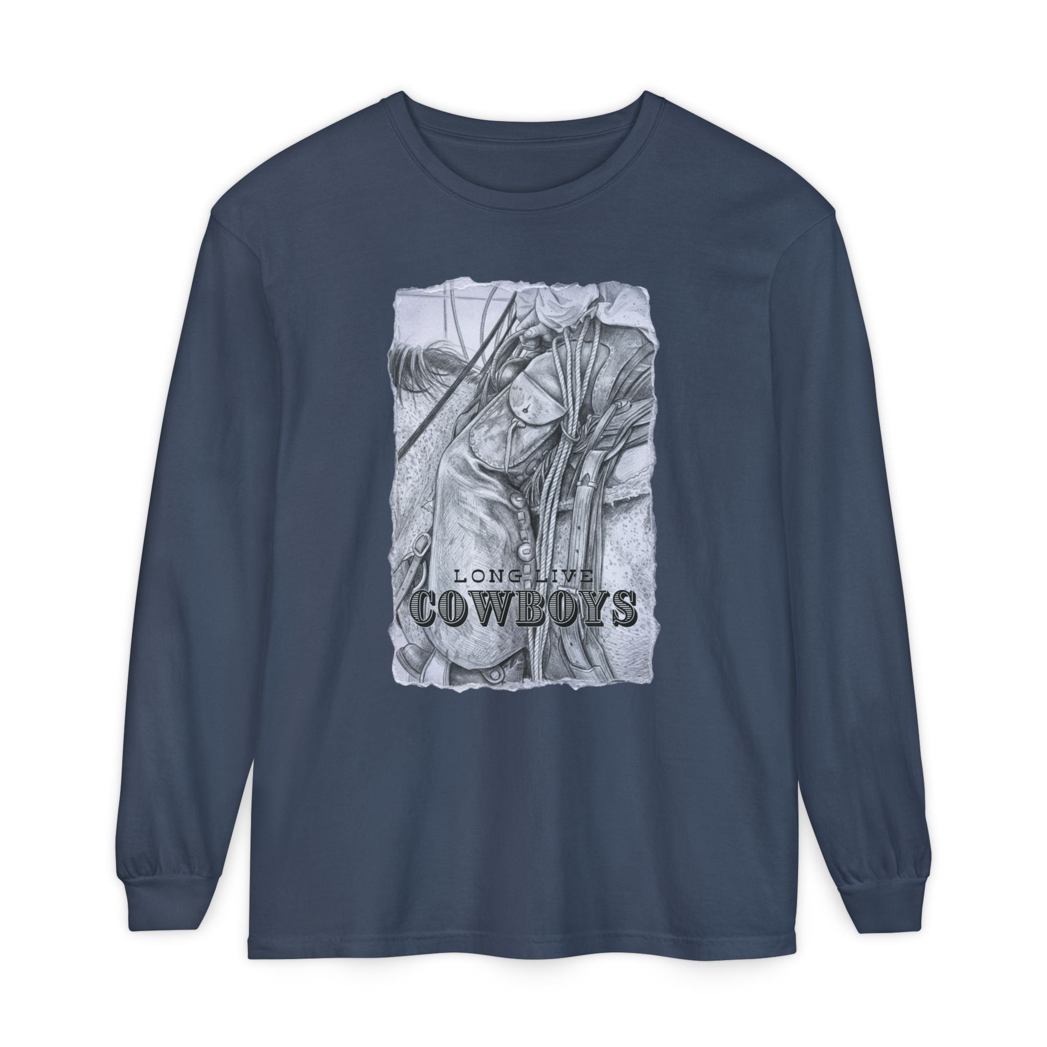 Cowboys Vintage Sketch Long Sleeve Tee