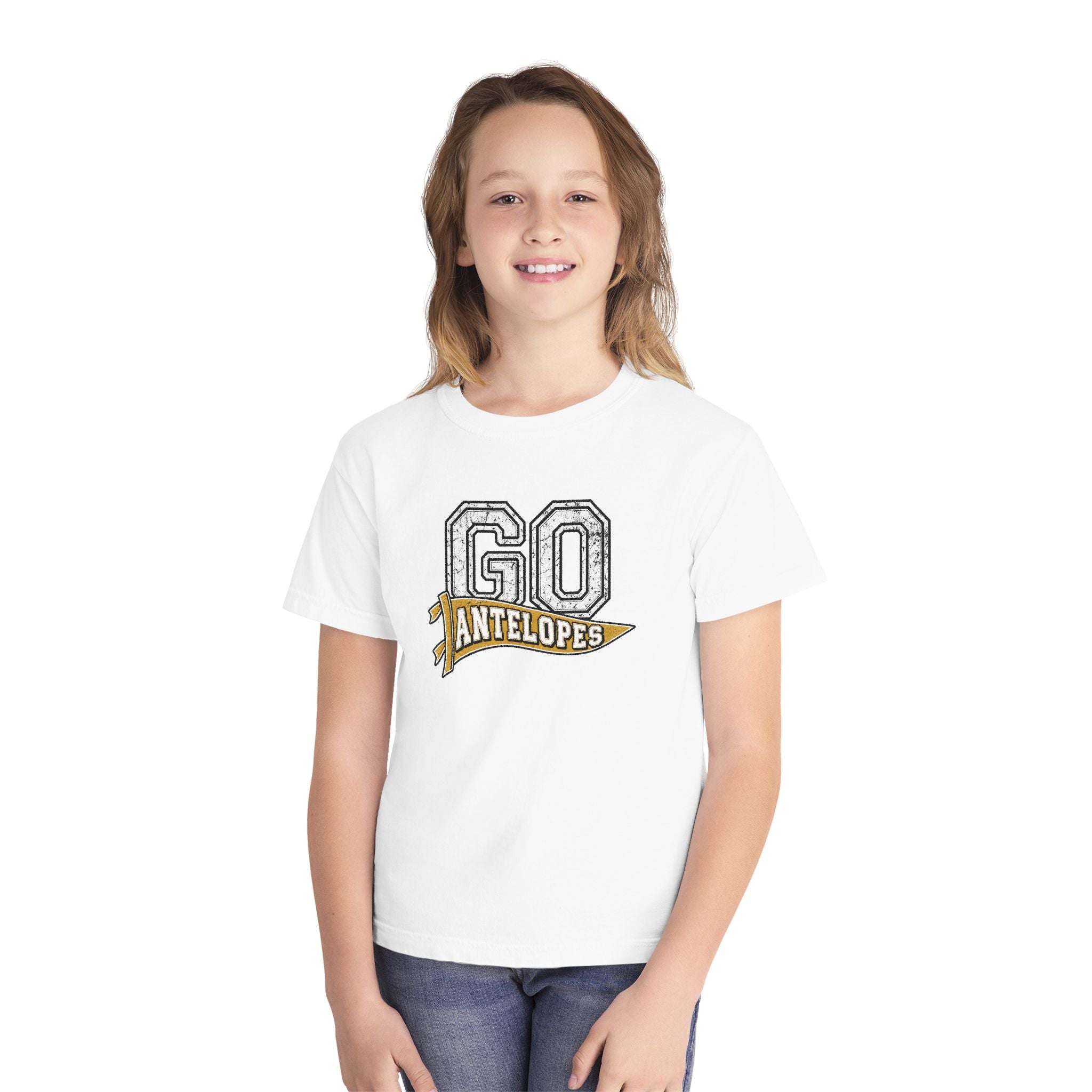 Go Antelopes Youth T-Shirt – Cheer Team Spirit Tee