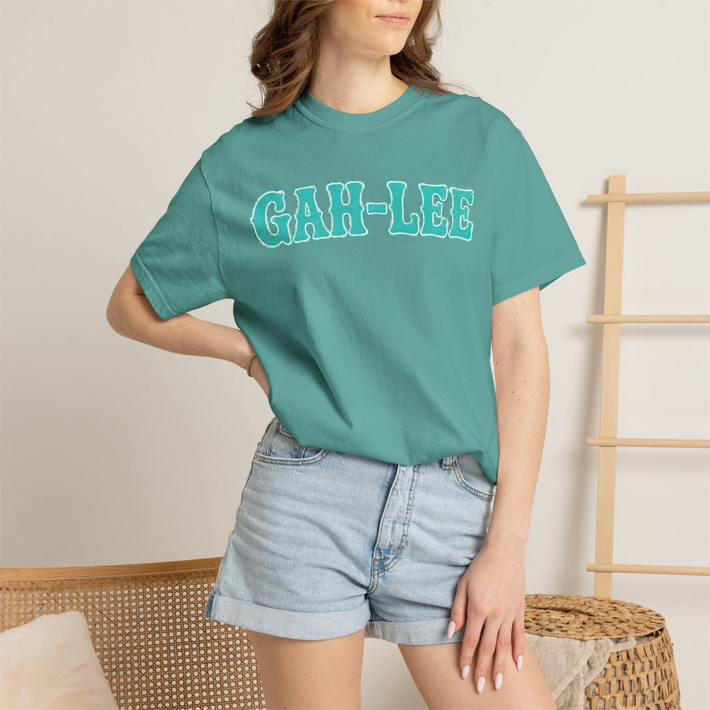 GAH-LEE Graphic T-Shirt — Funny Text Tee, Retro Collegiate Style