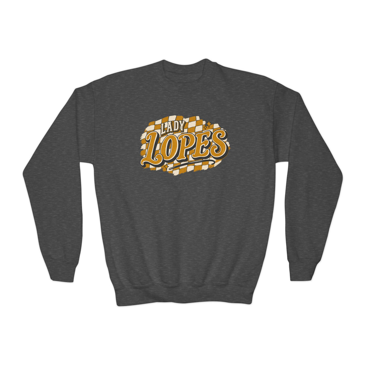 Youth Crewneck Sweatshirt - "Lady Lopes" Retro Checker Logo