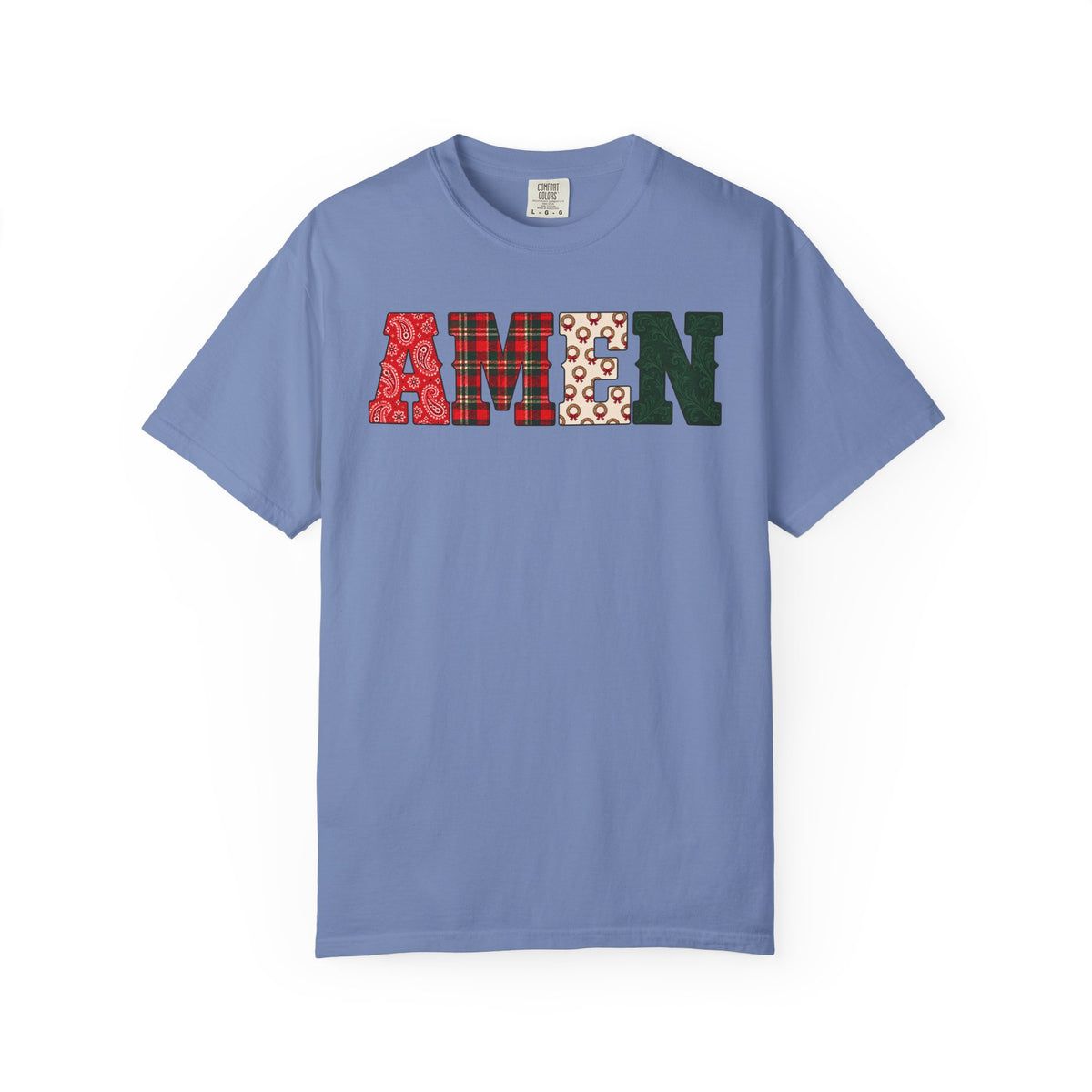 AMEN Western Christmas Patchwork T-Shirt