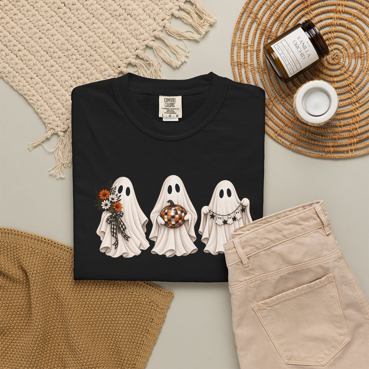 Ghost Trio Halloween T-Shirt — Cute Spooky Costume Candy Design