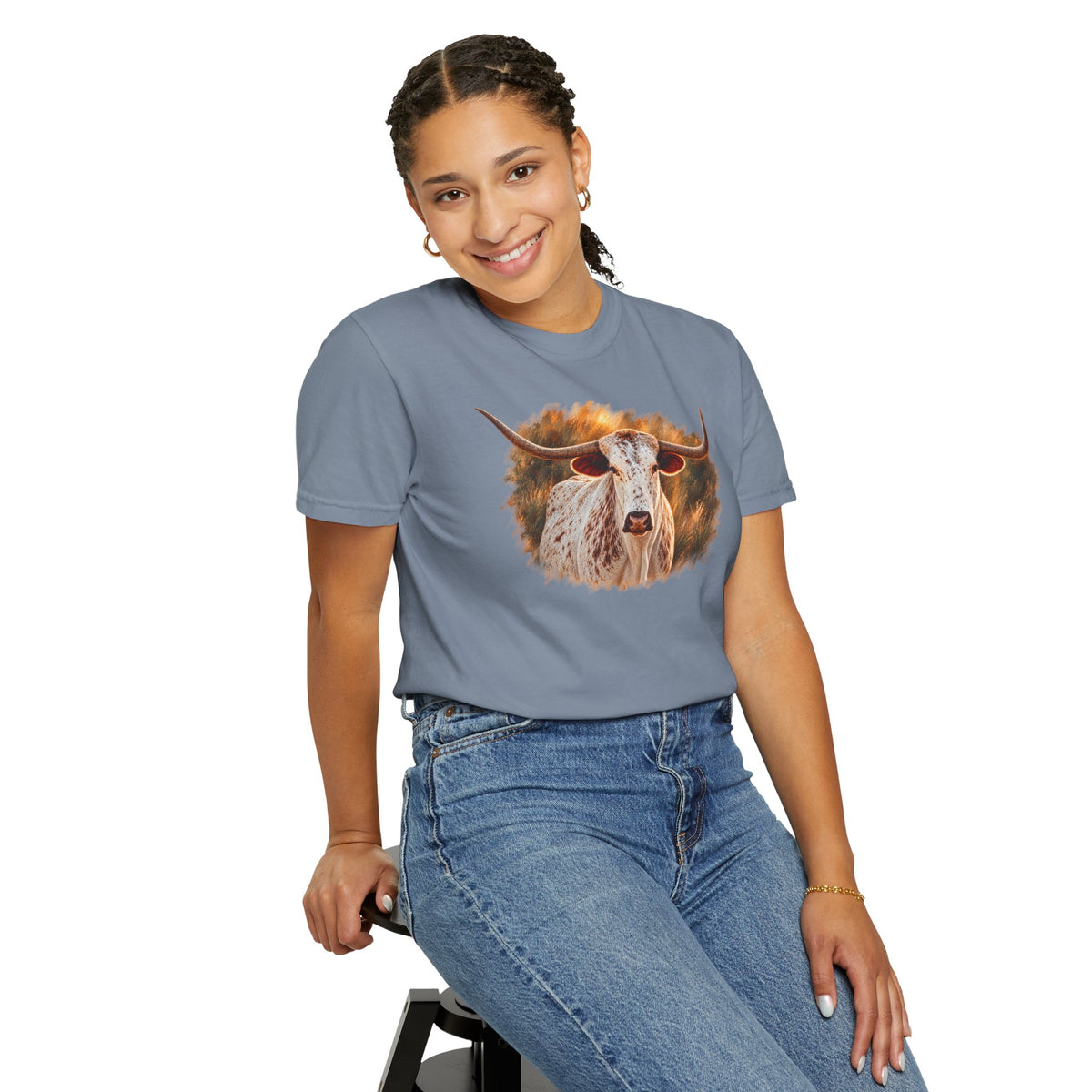 Longhorn Painting T-Shirt — Rustic Texas Cattle Graphic Tee