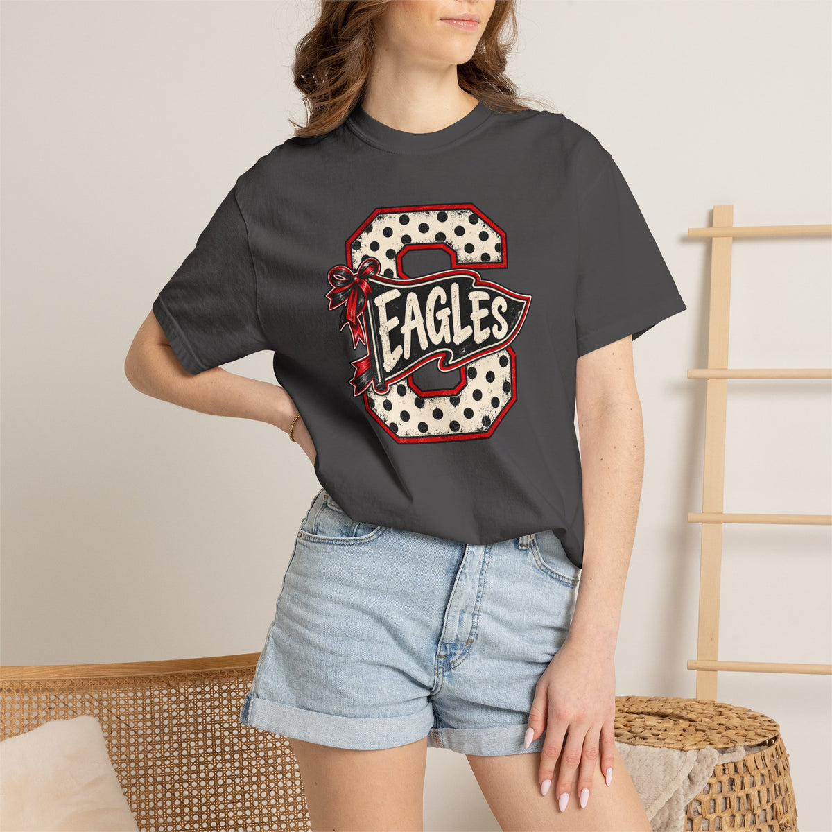 Vintage Polka Dot 'Eagles' Letterman T-Shirt