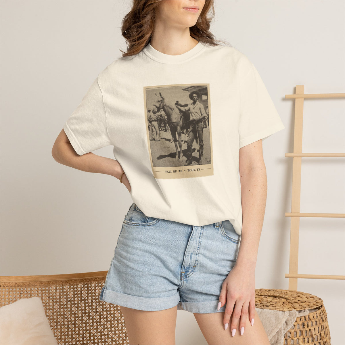 Vintage Cowboy Photo T-Shirt — 'Tales of the West' Garment-Dyed Tee