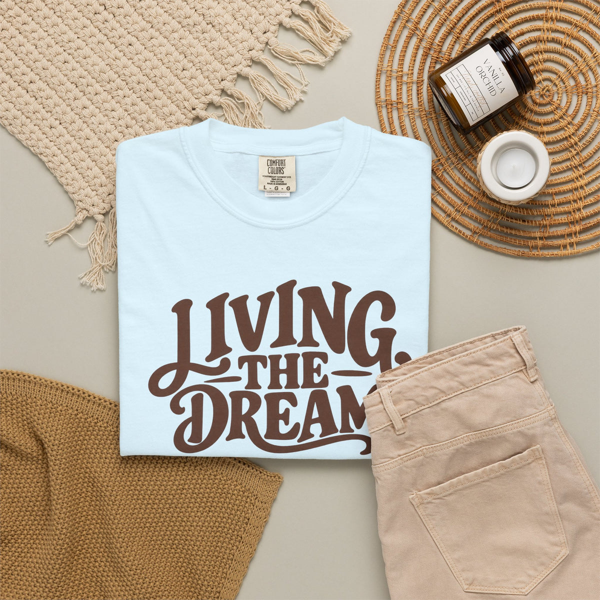 Living The Dream T-Shirt — Vintage Script Graphic Tee