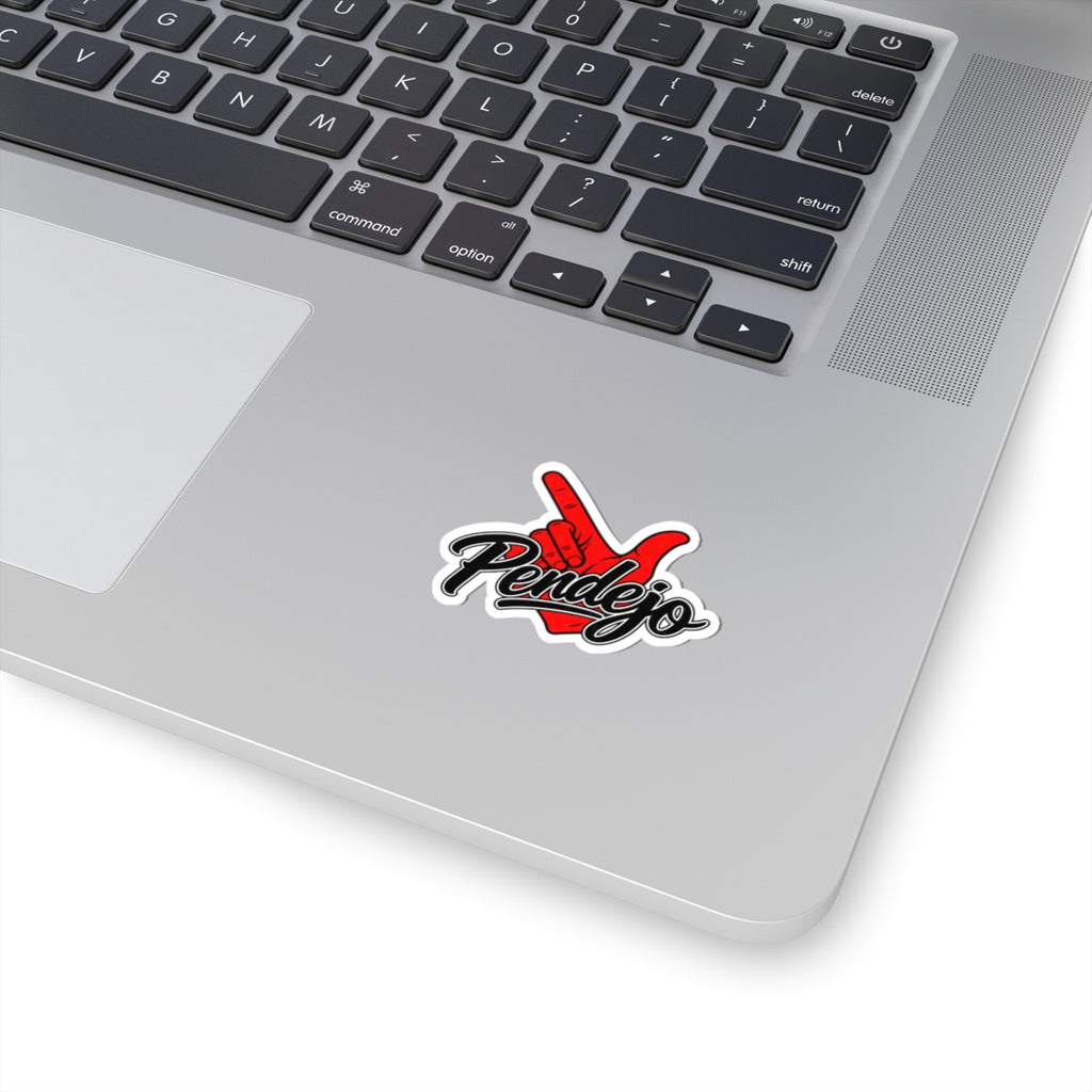 Pendejo Shaka Kiss-Cut Sticker — Bold Red Hand Graphic for Laptops, Water Bottles & Skateboards