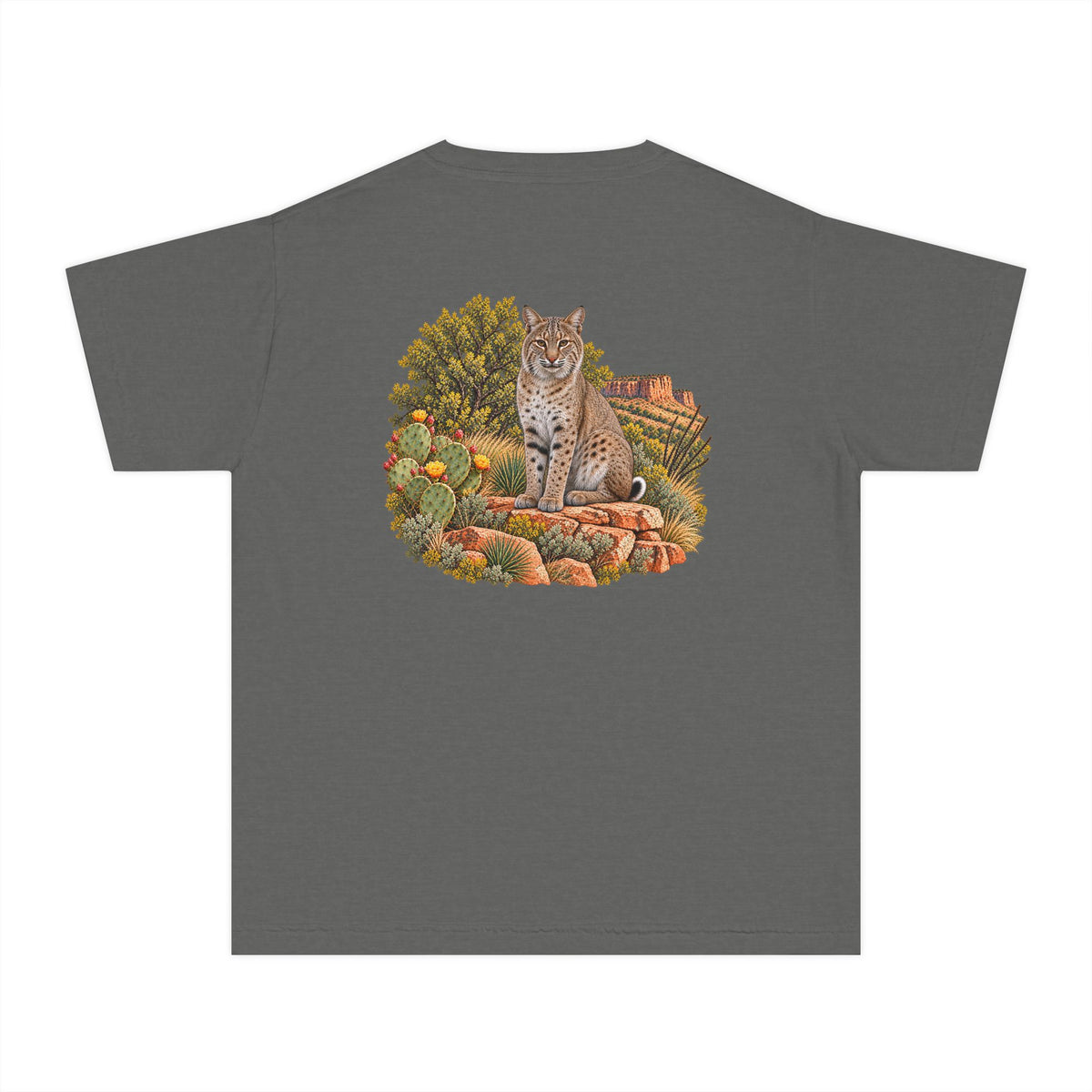 Youth Tee — Caprock Critters Bobcat Scenic View