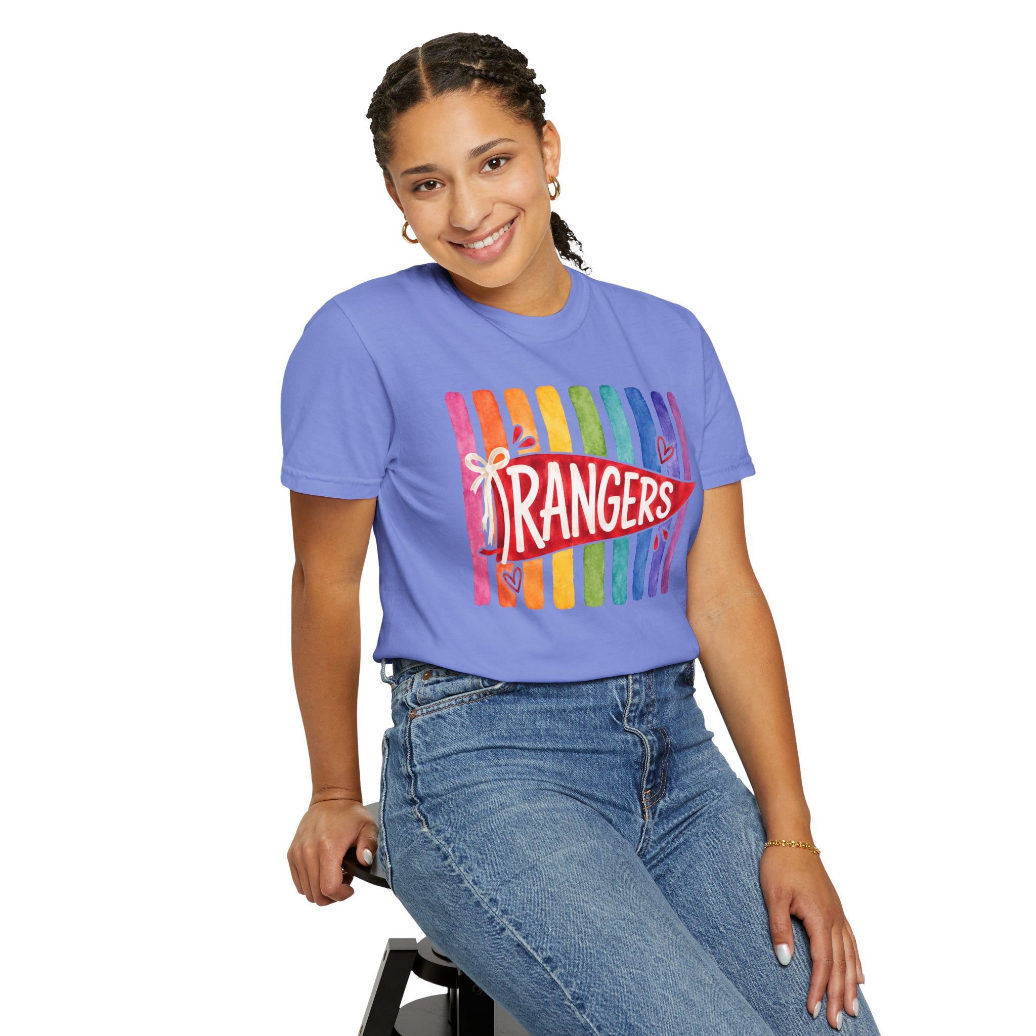 Rangers Rainbow Pennant T-Shirt — Pride School Spirit Tee