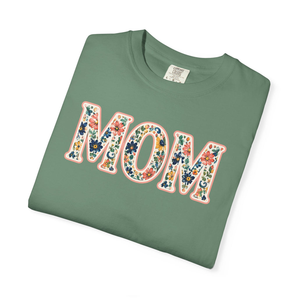 Mom Floral T-Shirt — Vintage Garment-Dyed Mother's Day Tee